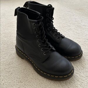 Doc Martens Black Leather Lace-Up Boots